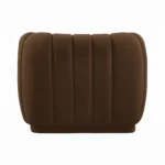 Kaira 1 Seater Sofa Brown Fabric – Contemporary Velvet Accent Chair