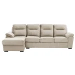Ojas RHS Sofa Set Beige premium fabric L shape sofa by Vassio