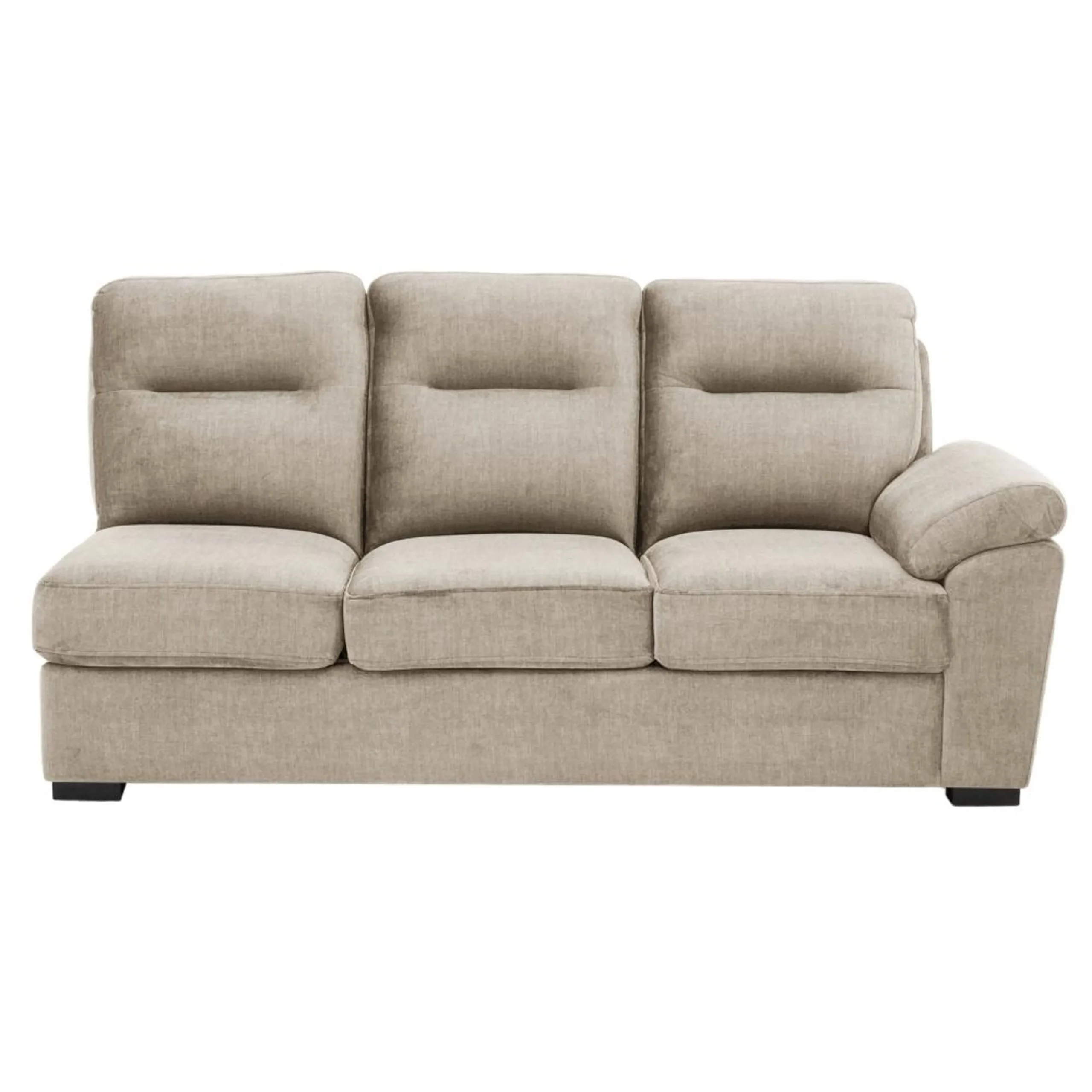 Ojas RHS Sofa Set Beige premium fabric L shape sofa by Vassio