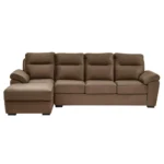 Ojas RHS Sofa Set Camel Brown premium fabric L shape sofa by Vassio