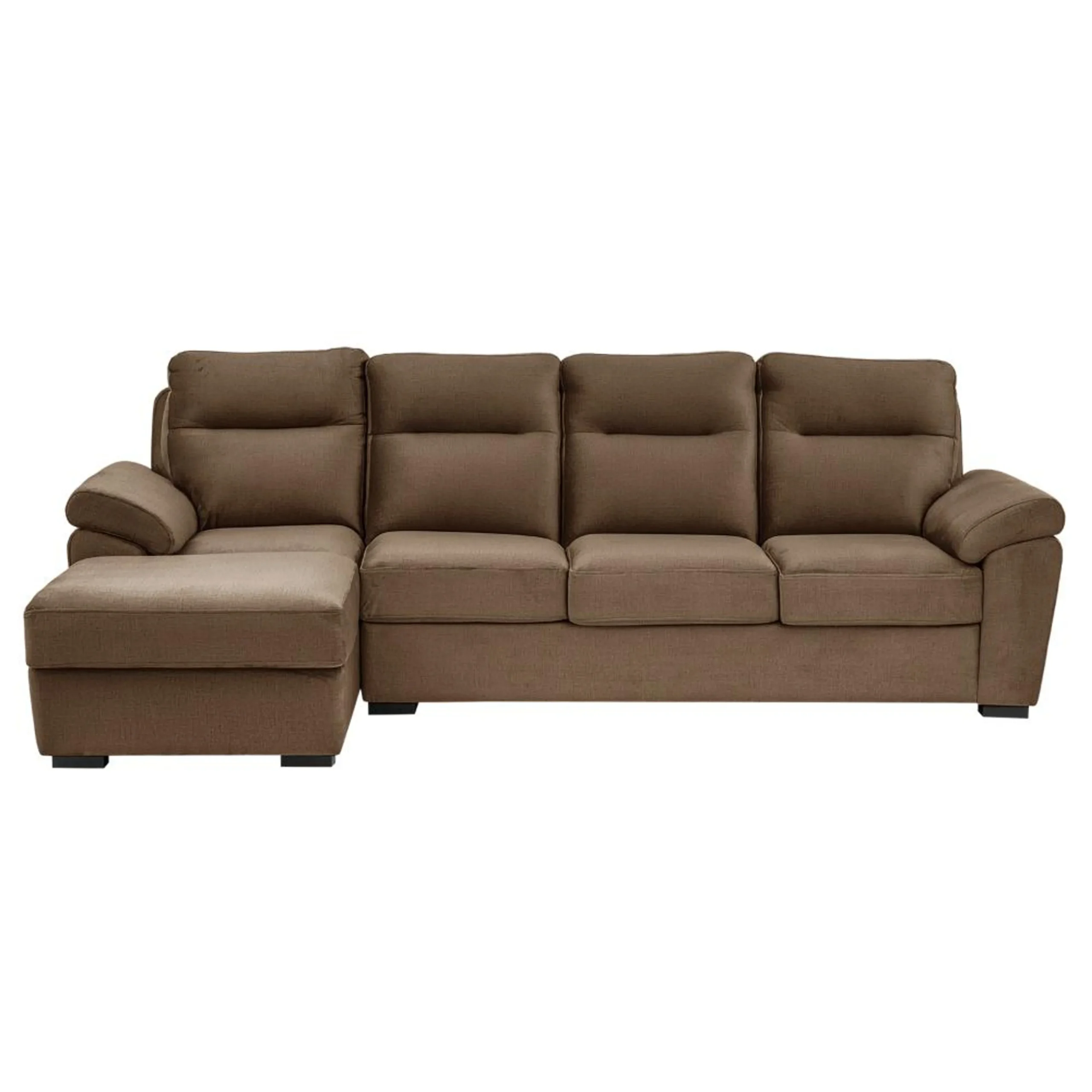 Ojas RHS Sofa Set Camel Brown premium fabric L shape sofa by Vassio