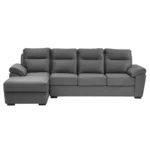 Ojas RHS Sofa Set Grey premium fabric L shape sofa by Vassio