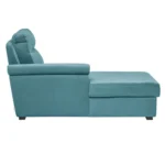 Ojas RHS Sofa Set Light Blue premium fabric L shape sofa by Vassio
