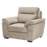 Ojas 1 Seater Sofa Beige premium fabric arm chair by Vassio