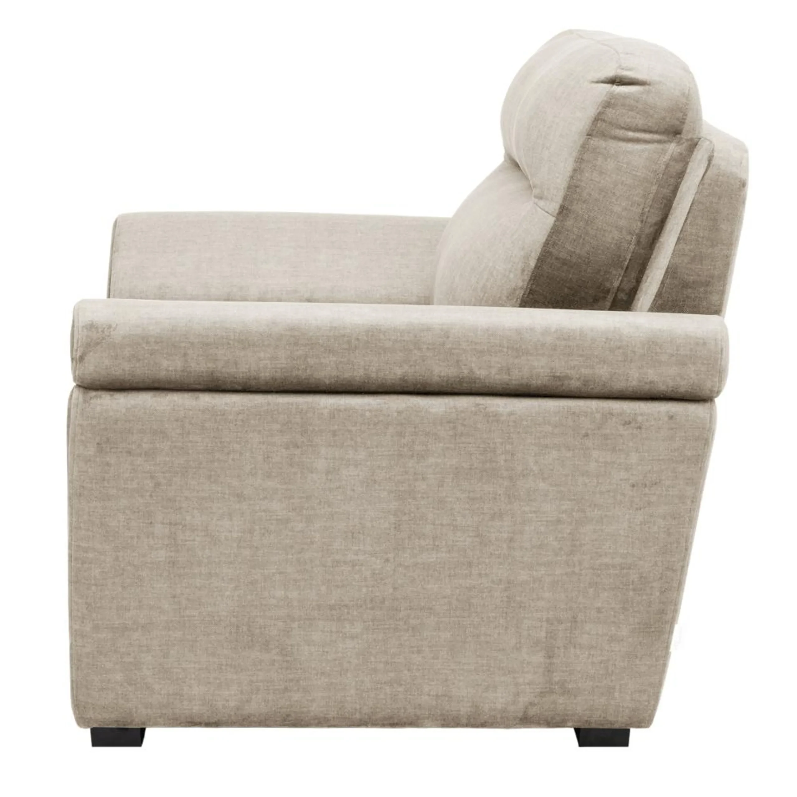 Ojas 1 Seater Sofa Beige premium fabric arm chair by Vassio