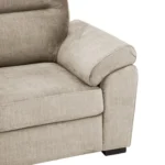 Ojas 1 Seater Sofa Beige premium fabric arm chair by Vassio
