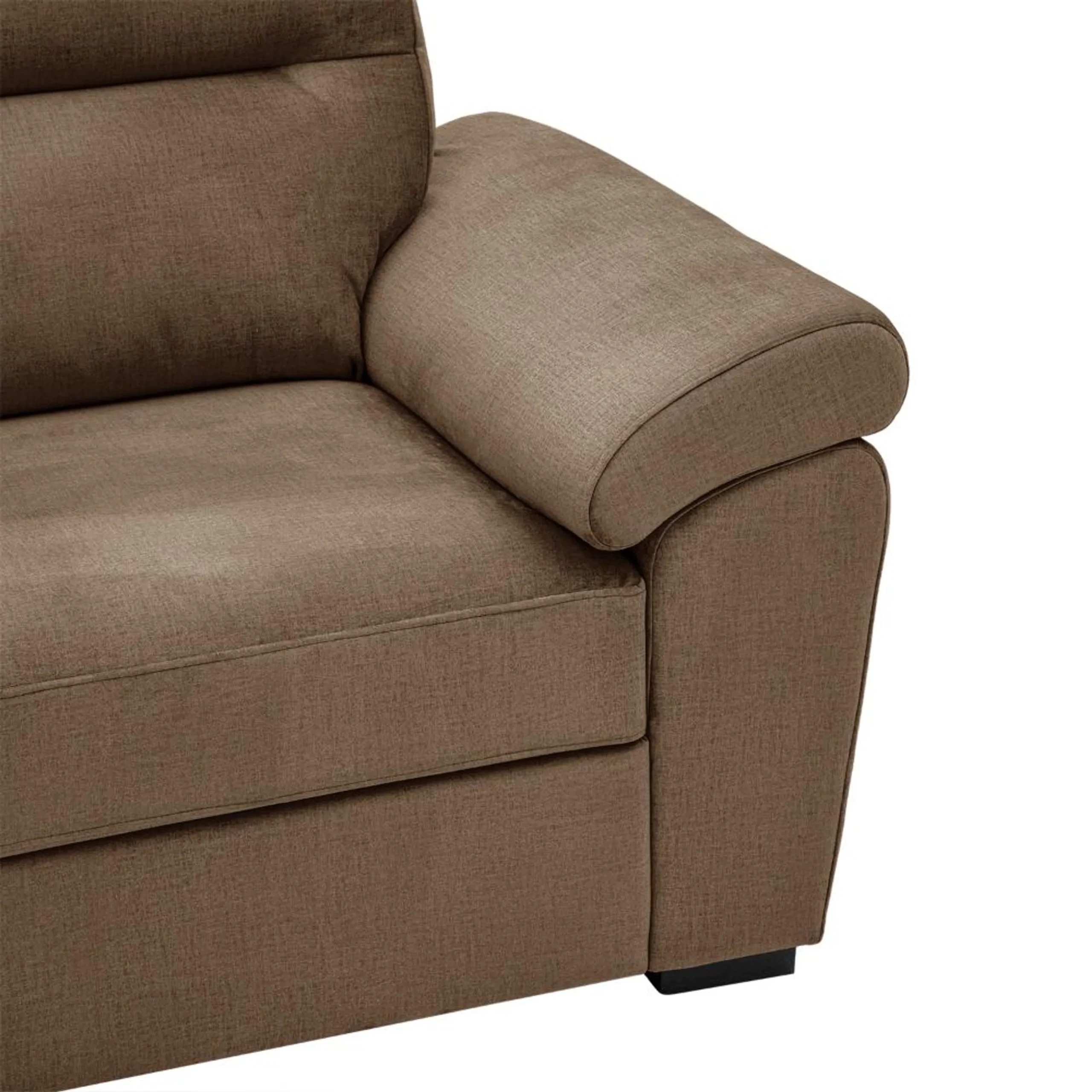 Ojas 1 Seater Sofa Camel Brown premium fabric arm chair by Vassio