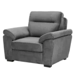 Ojas 1 Seater Sofa Dark Grey premium fabric arm chair by Vassio