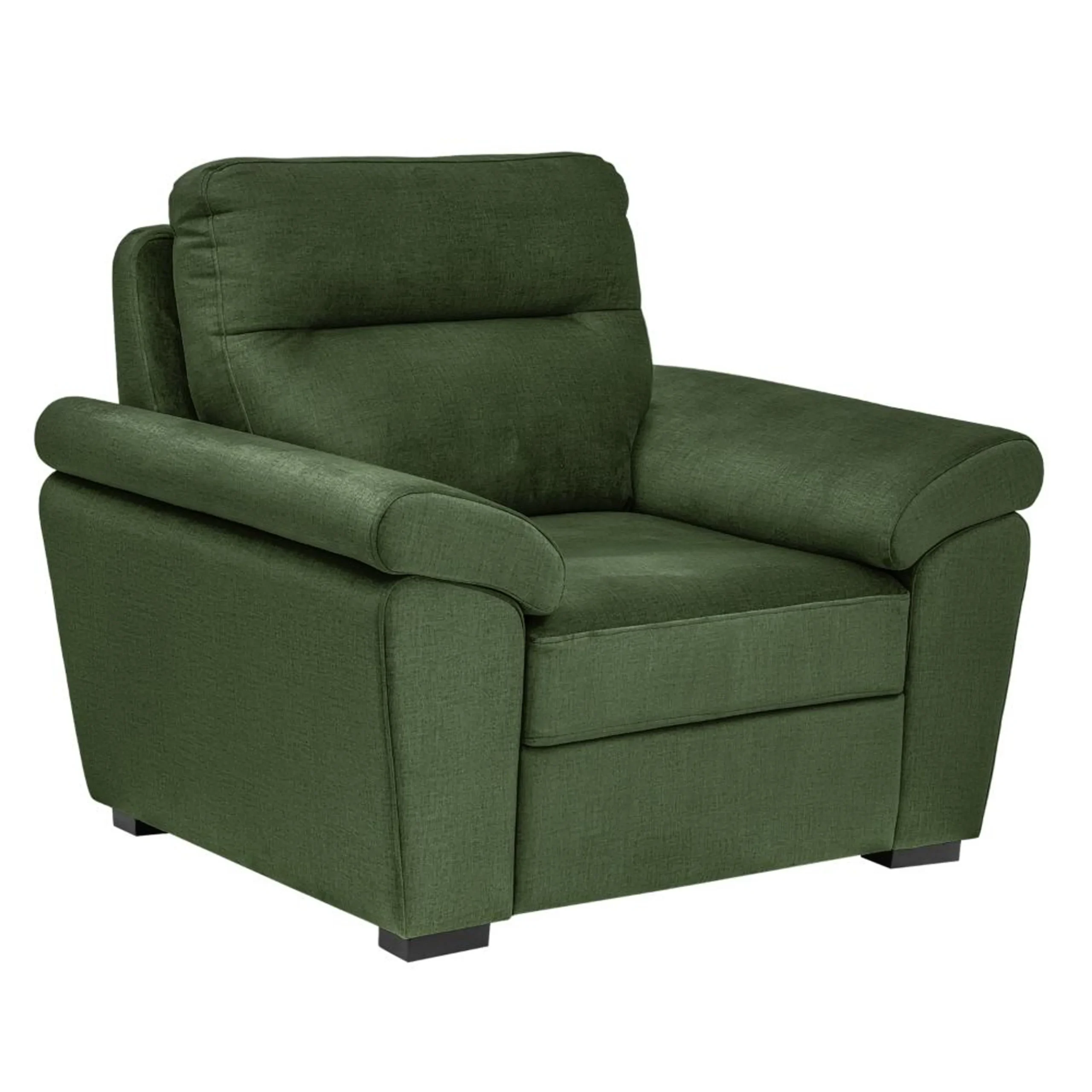 Ojas 1 Seater Sofa Green premium fabric arm chair by Vassio