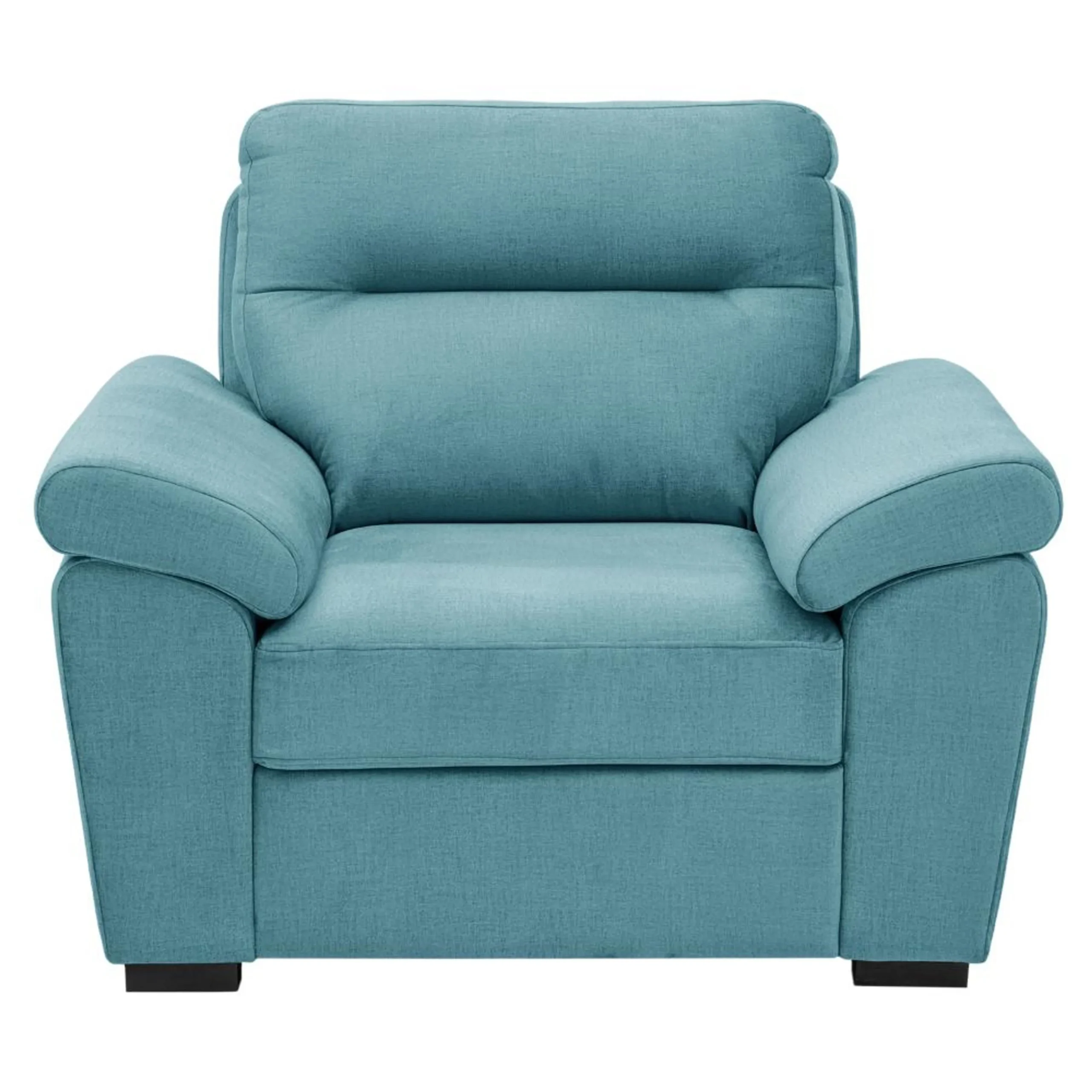 Ojas 1 Seater Sofa Light Blue premium fabric arm chair by Vassio