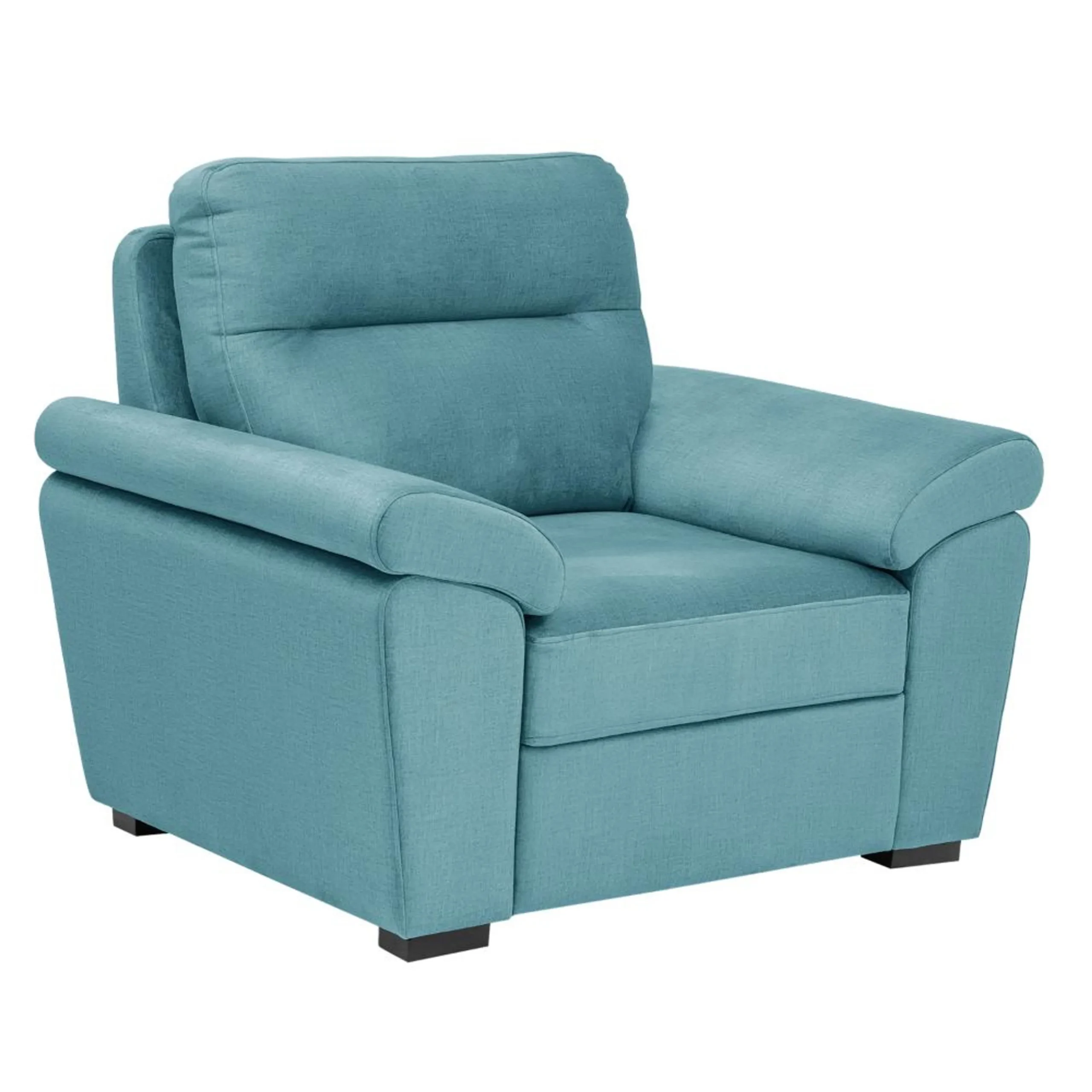 Ojas 1 Seater Sofa Light Blue premium fabric arm chair by Vassio
