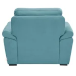 Ojas 1 Seater Sofa Light Blue premium fabric arm chair by Vassio