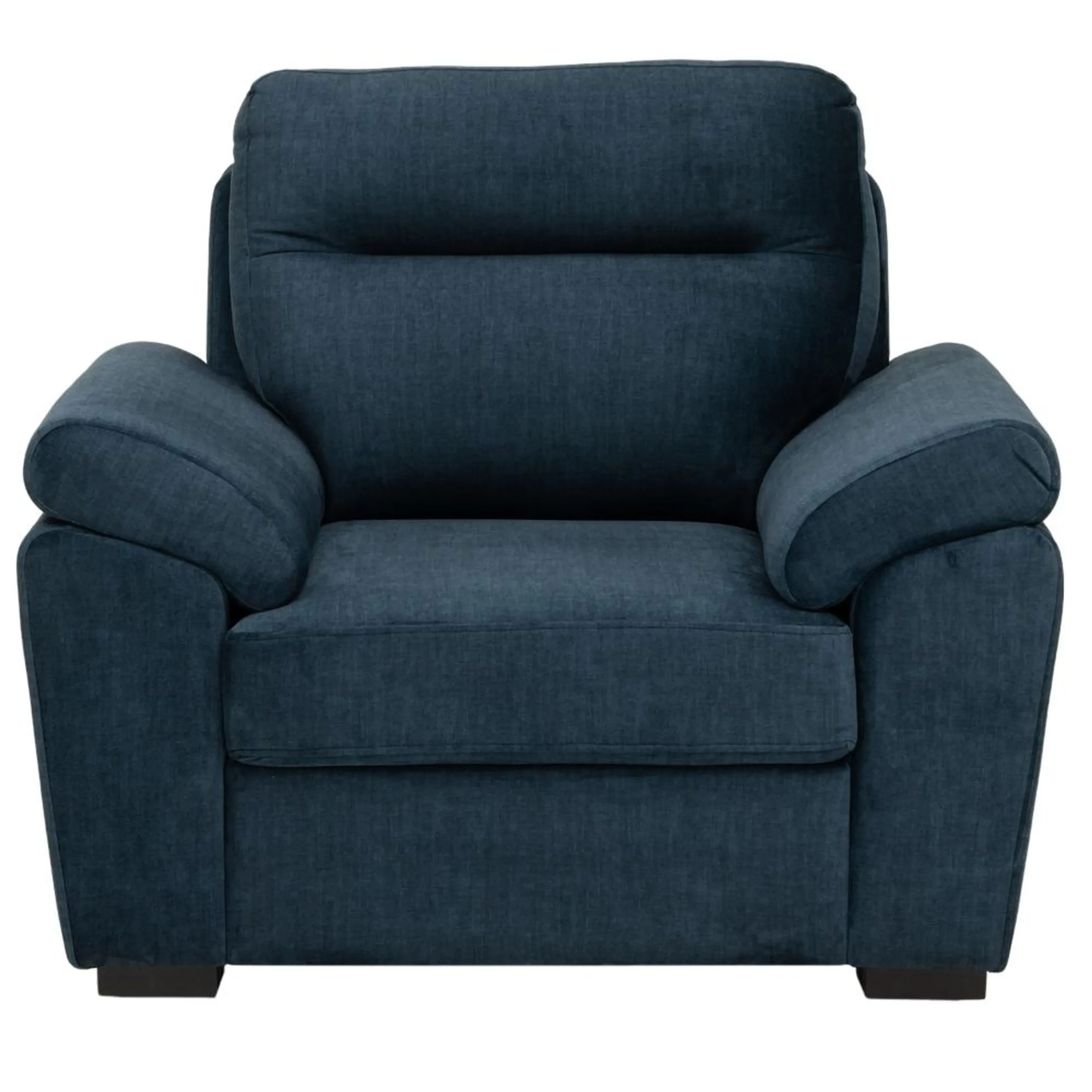 Ojas 1 Seater Sofa Navy Blue premium fabric arm chair by Vassio