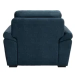 Ojas 1 Seater Sofa Navy Blue premium fabric arm chair by Vassio