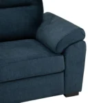 Ojas 1 Seater Sofa Navy Blue premium fabric arm chair by Vassio