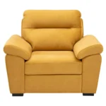 Ojas 1 Seater Sofa Yellow premium fabric arm chair by Vassio