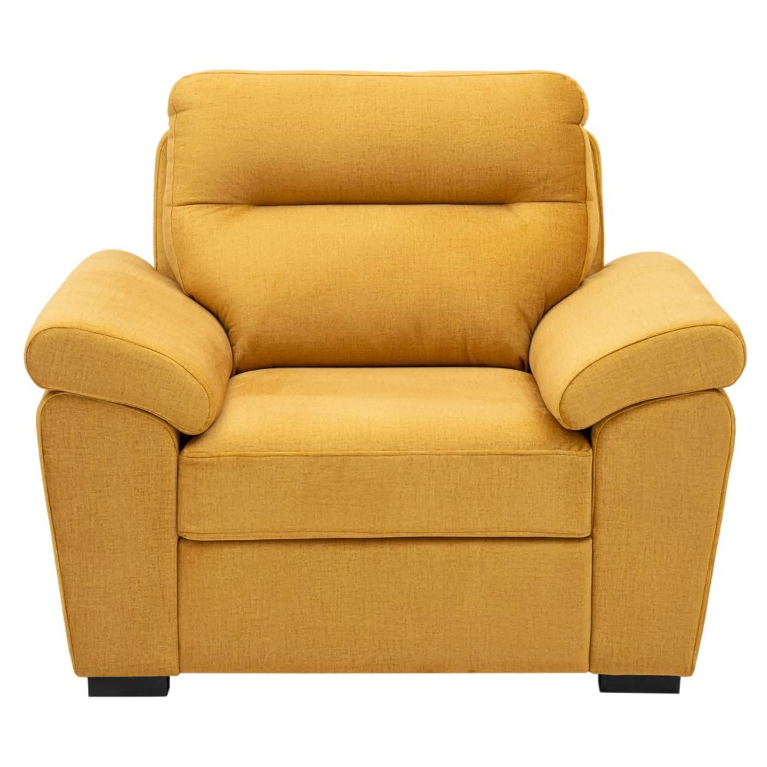 Ojas 1 Seater Sofa Yellow premium fabric arm chair by Vassio