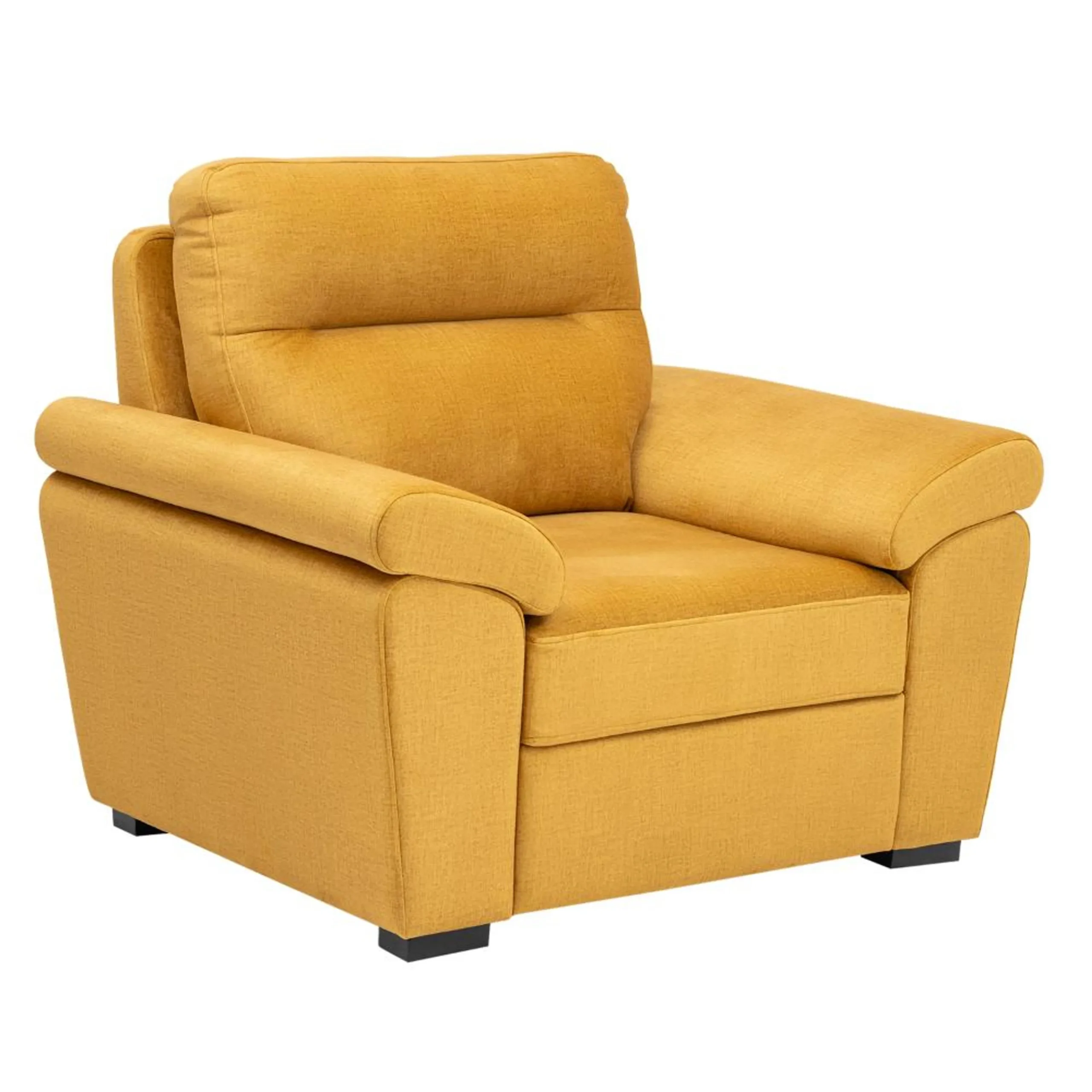 Ojas 1 Seater Sofa Yellow premium fabric arm chair by Vassio