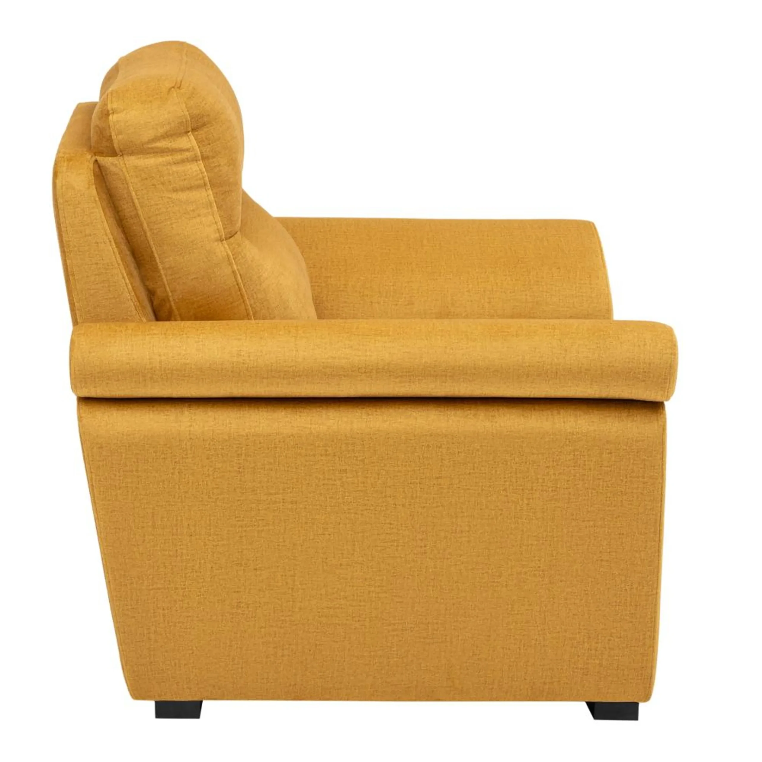 Ojas 1 Seater Sofa Yellow premium fabric arm chair by Vassio