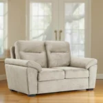 Ojas 2 Seater Sofa Beige premium fabric modern sofa by Vassio