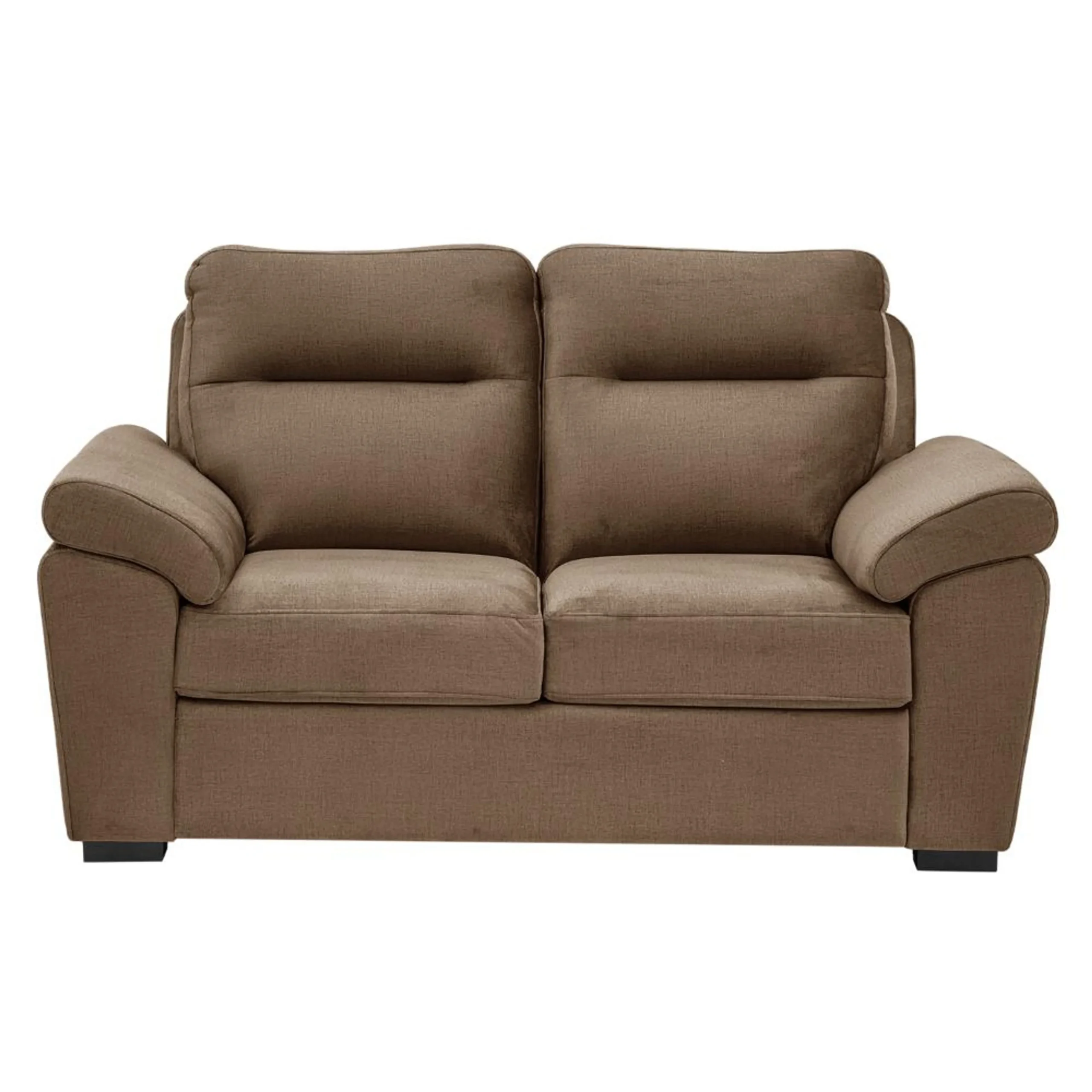 Ojas 2 Seater Sofa Camel Brown premium fabric modern sofa by Vassio