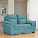 Ojas 2 Seater Sofa Light Blue premium fabric modern sofa by Vassio