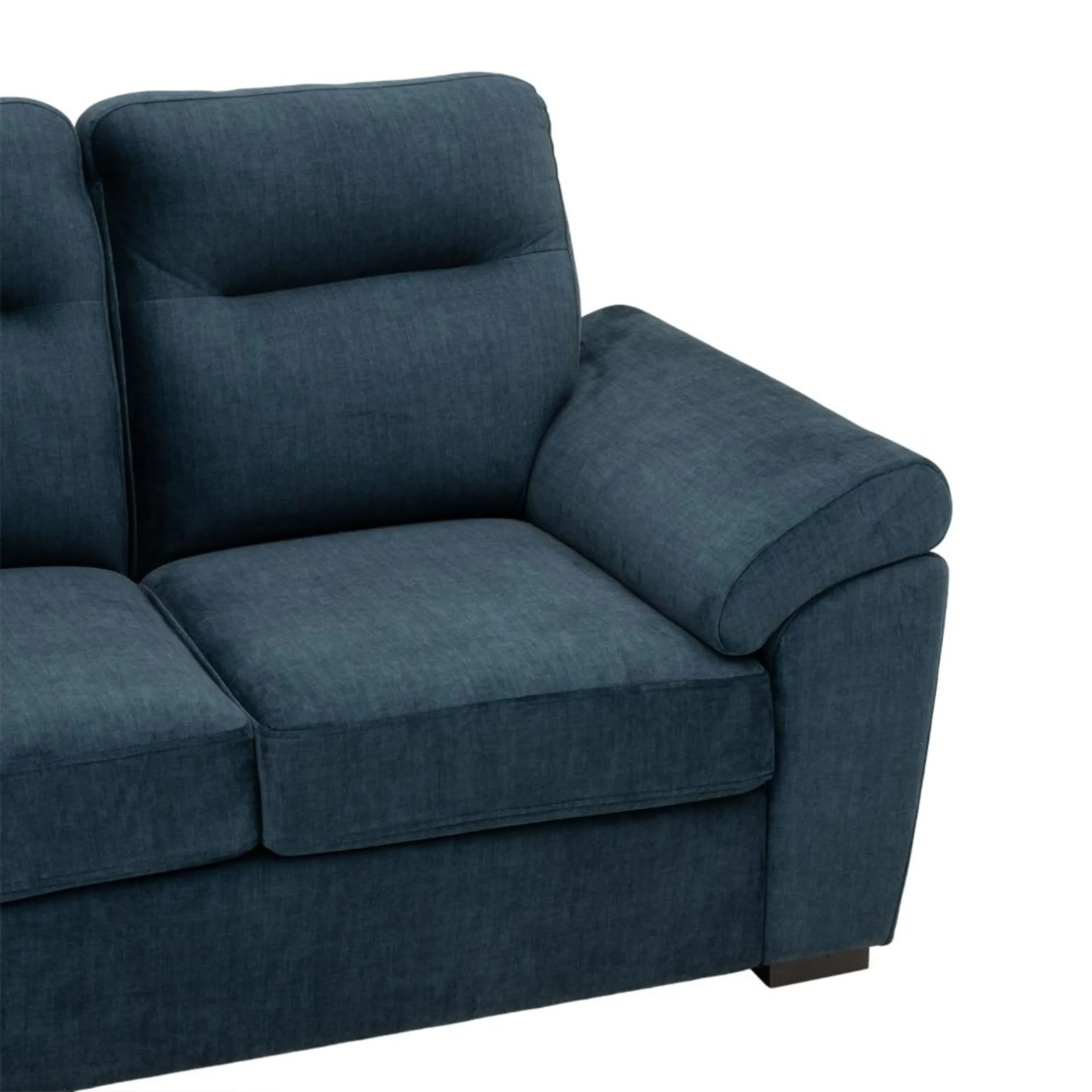 Ojas 2 Seater Sofa Navy Blue premium fabric modern sofa by Vassio