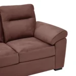 Ojas 2 Seater Sofa Brown premium fabric modern sofa by Vassio