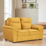 Ojas 2 Seater Sofa Yellow premium fabric modern sofa by Vassio
