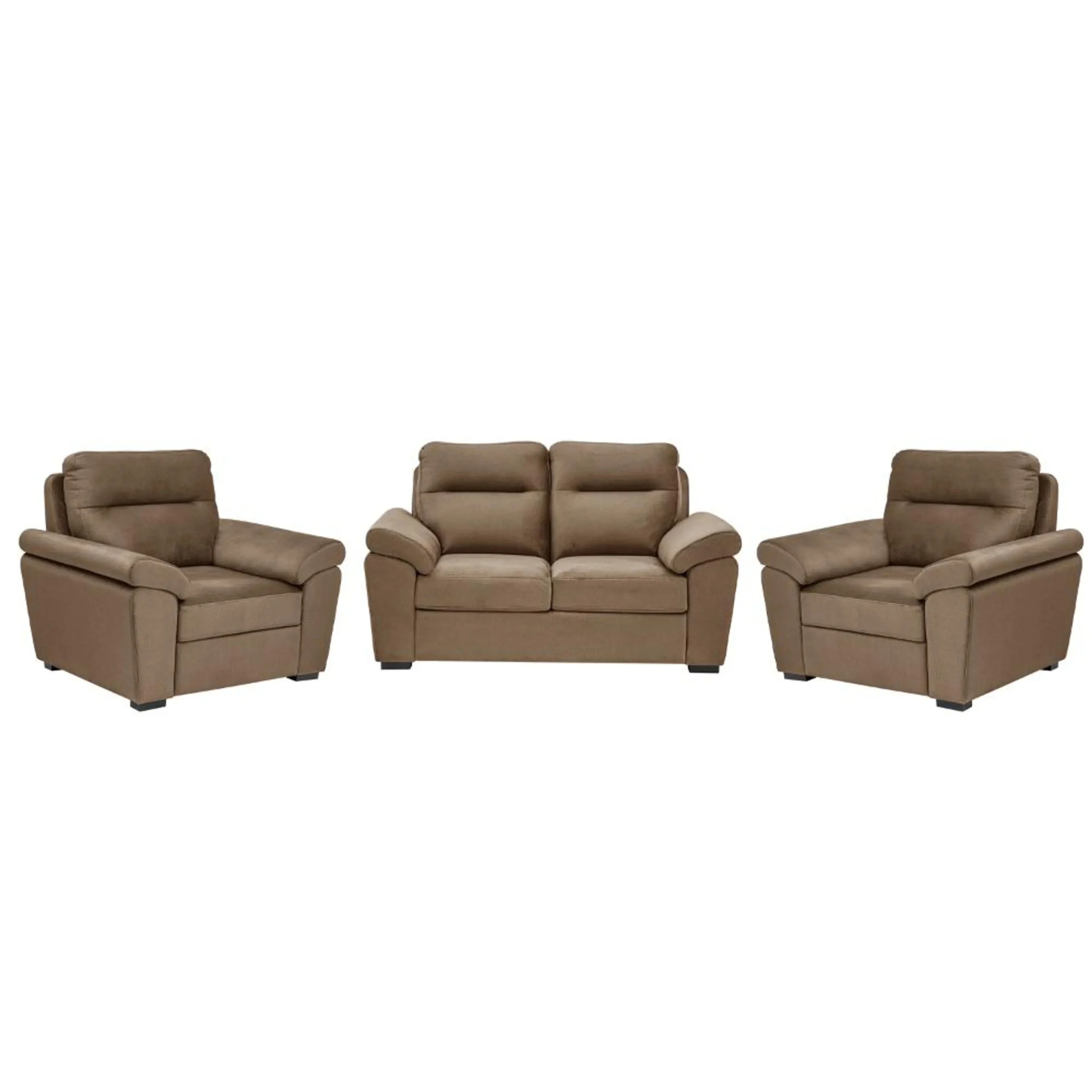 Ojas 2+1+1 Seater Sofa Set Camel Brown – Premium Sofa by Vassio