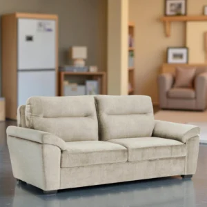 Ojas 3 Seater Sofa Beige premium fabric modern sofa by Vassio