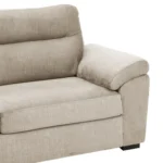 Ojas 3 Seater Sofa Beige premium fabric modern sofa by Vassio