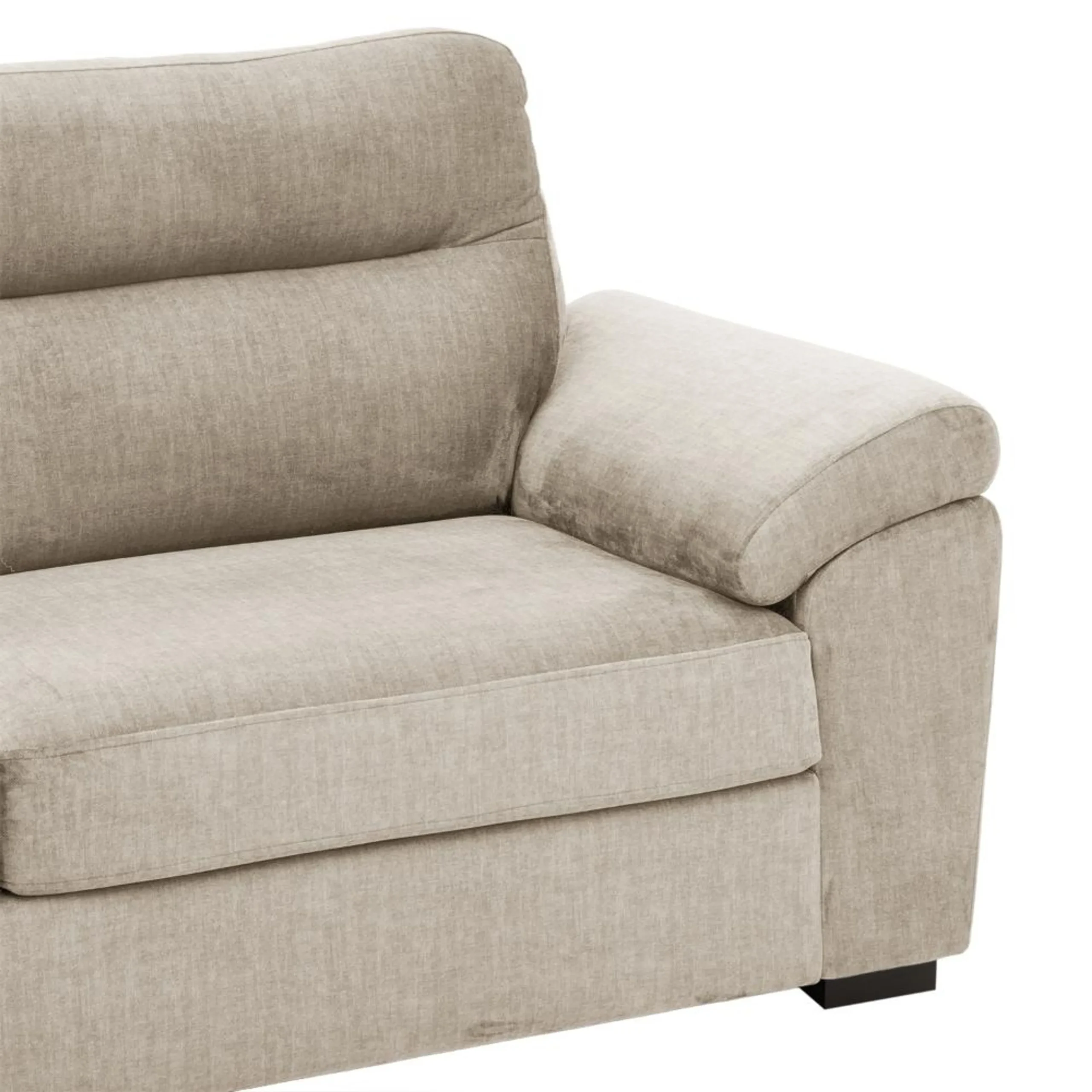 Ojas 3 Seater Sofa Beige premium fabric modern sofa by Vassio