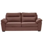 Ojas 3 Seater Sofa Brown premium fabric modern sofa by Vassio
