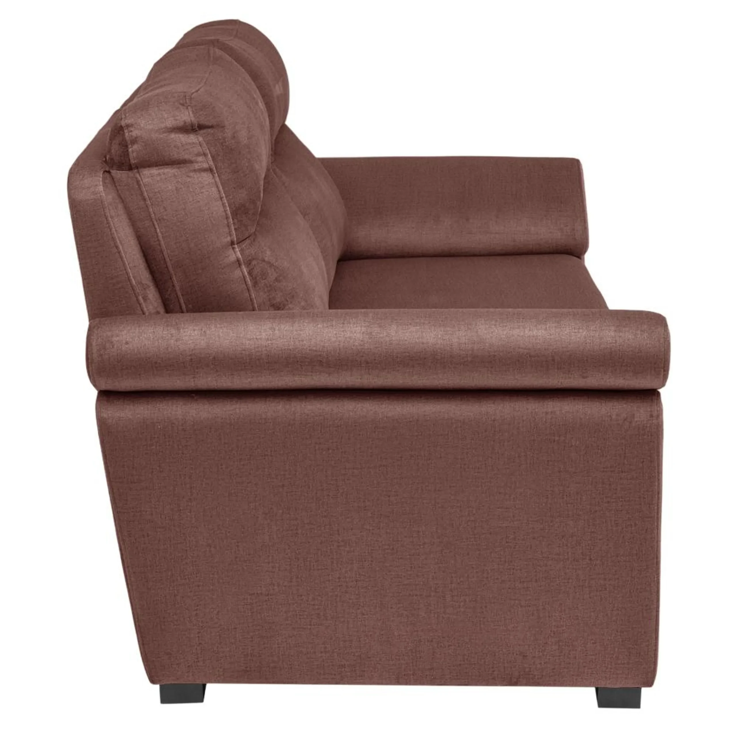Ojas 3 Seater Sofa Brown premium fabric modern sofa by Vassio