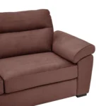 Ojas 3 Seater Sofa Brown premium fabric modern sofa by Vassio