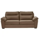 Ojas 3 Seater Sofa Camel Brown premium fabric modern sofa by Vassio