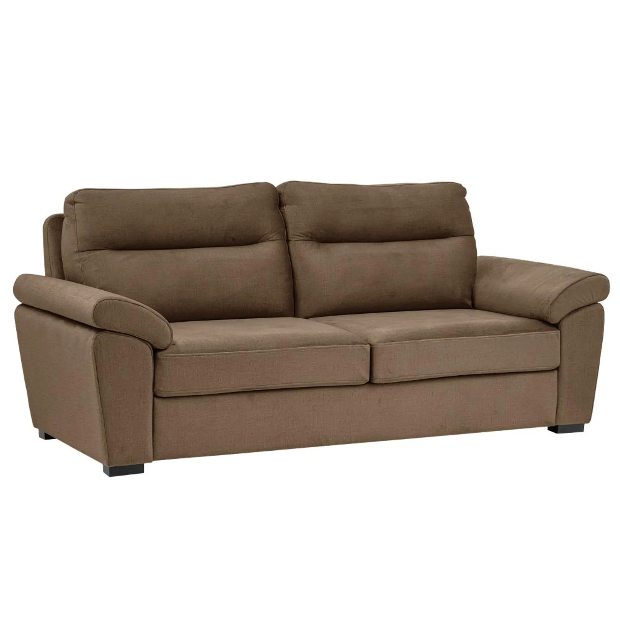 Ojas 3 Seater Sofa Camel Brown premium fabric modern sofa by Vassio