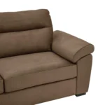 Ojas 3 Seater Sofa Camel Brown premium fabric modern sofa by Vassio