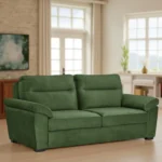Ojas 3 Seater Sofa Green premium fabric modern sofa by Vassio