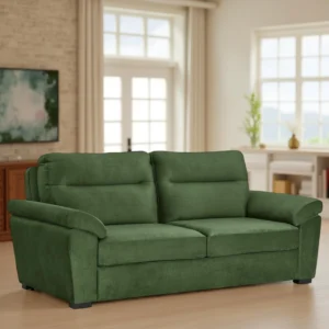 Ojas 3 Seater Sofa Green premium fabric modern sofa by Vassio