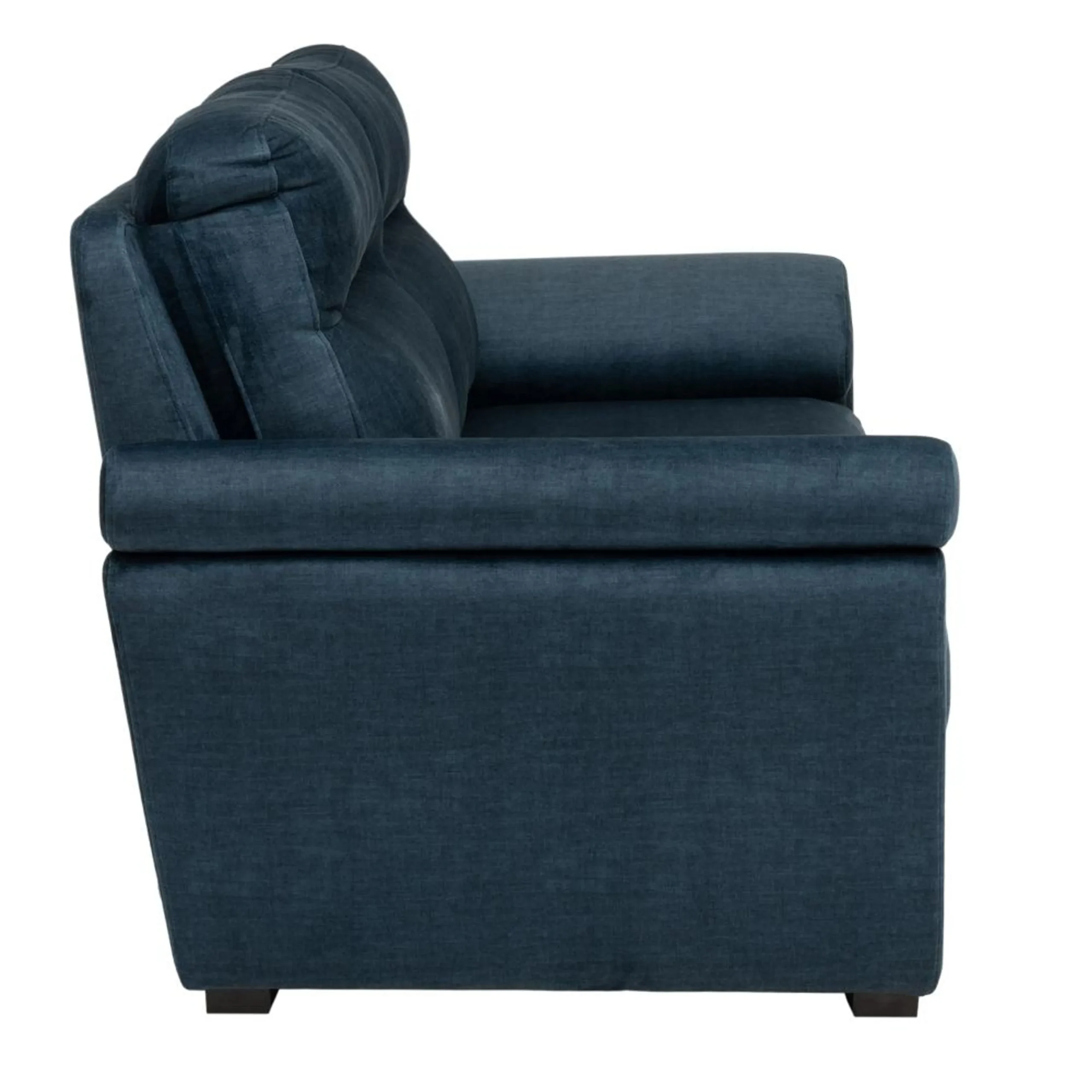 Ojas 3 Seater Sofa Navy Blue premium fabric modern sofa by Vassio