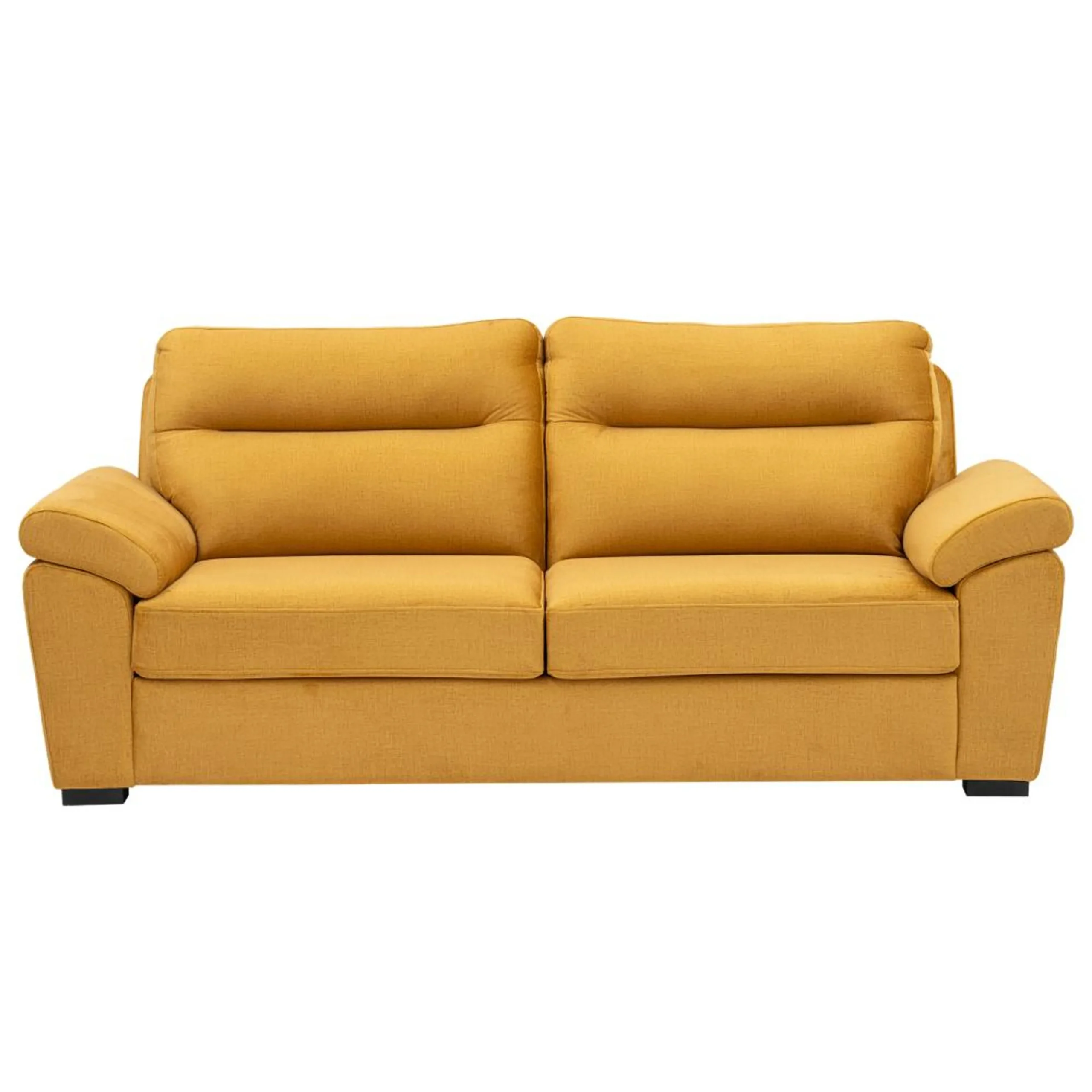 Ojas 3 Seater Sofa Yellow premium fabric modern sofa by Vassio