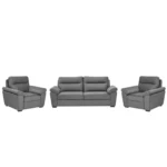 Ojas 3+1+1 Seater Sofa Set Grey premium fabric modern design by Vassio