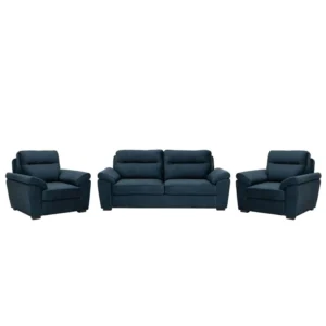 Ojas 3+1+1 Seater Sofa Set Navy Blue premium fabric modern design by Vassio