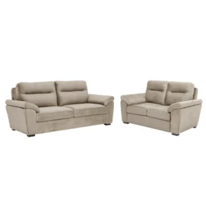Ojas 3+2 Seater Sofa Set Beige premium fabric modern design by Vassio