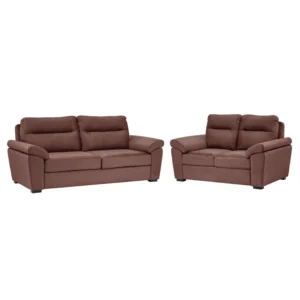 Ojas 3+2 Seater Sofa Set Brown premium fabric modern design by Vassio