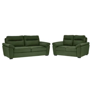 Ojas 3+2 Seater Sofa Set Green premium fabric modern design by Vassio