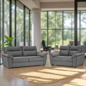Ojas 3+2 Seater Sofa Set Grey premium fabric modern design by Vassio