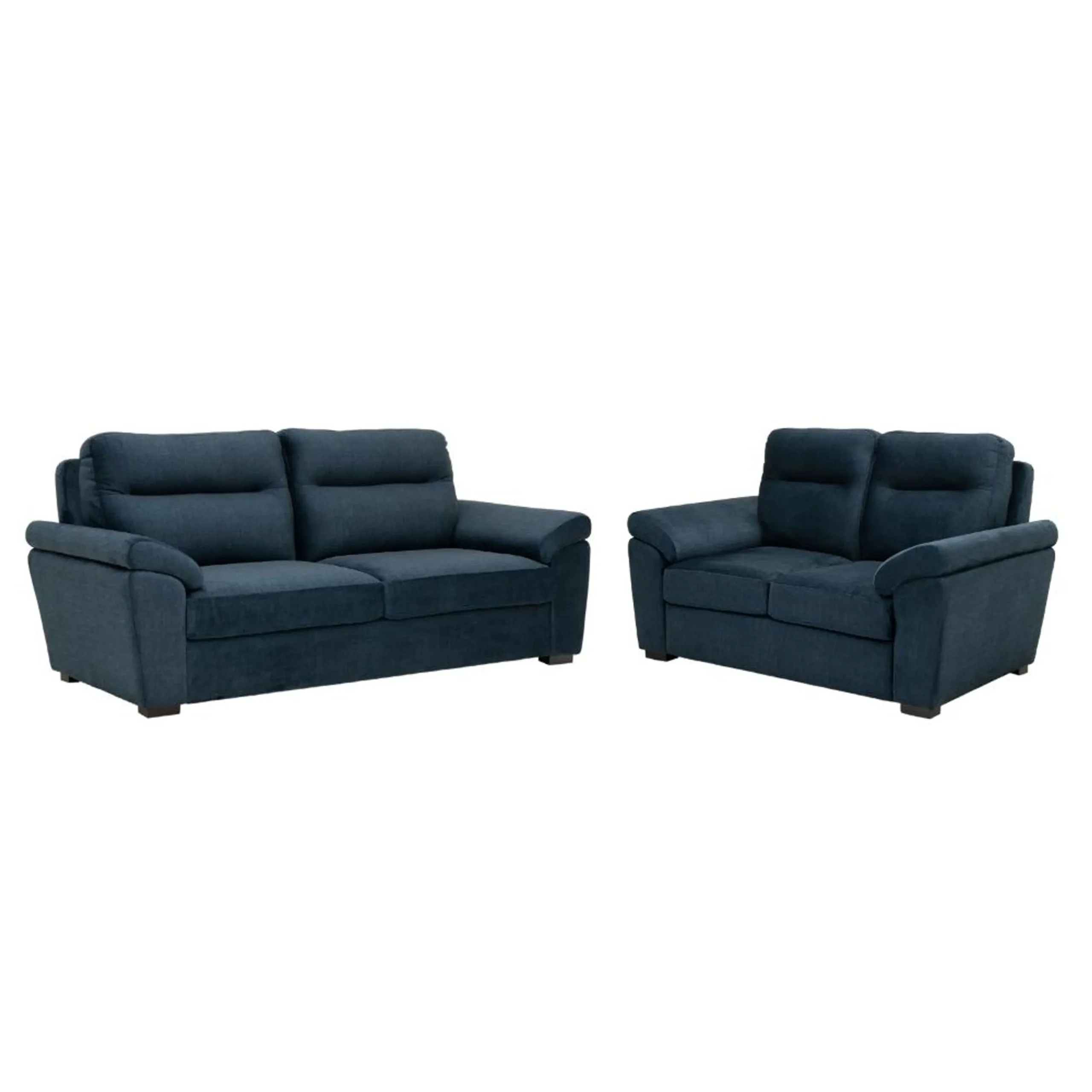 Ojas 3+2 Seater Sofa Set Navy Blue premium fabric modern design by Vassio